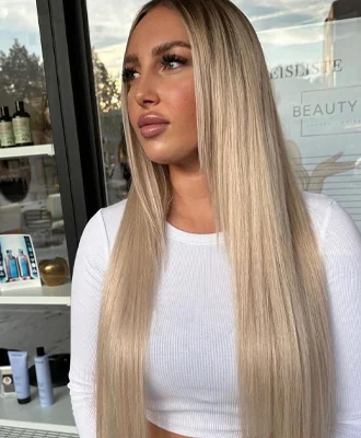 Blonde Echthaar-Extensions